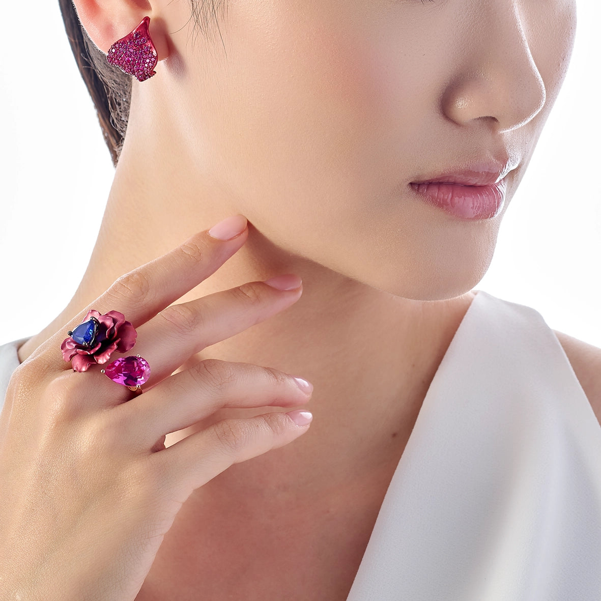 Ruby Petal Studs